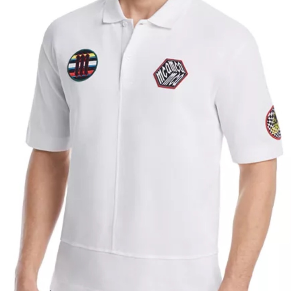 Alexander McQueen White Polo with Colorful Patches